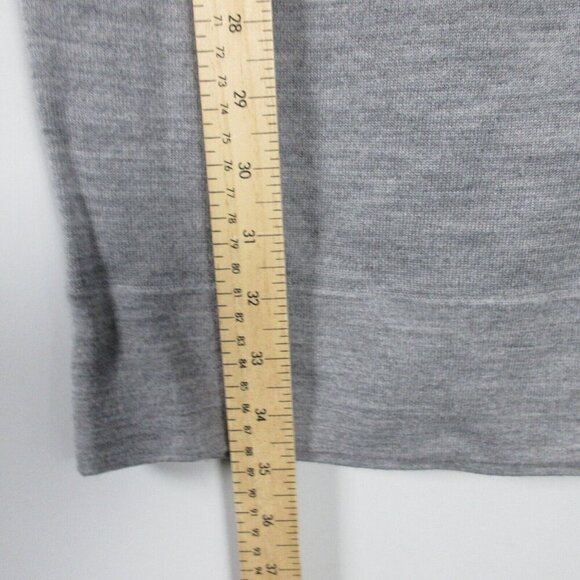 Club Monaco Womens Boxy Sweater Dress Knit Knee Length Grey S Merino Wool 362 - Picture 8 of 9